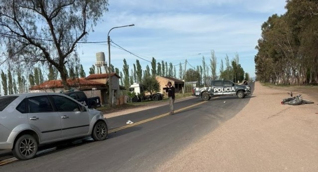 Ruta 160, San Rafael: motociclista involucrado en accidente grave