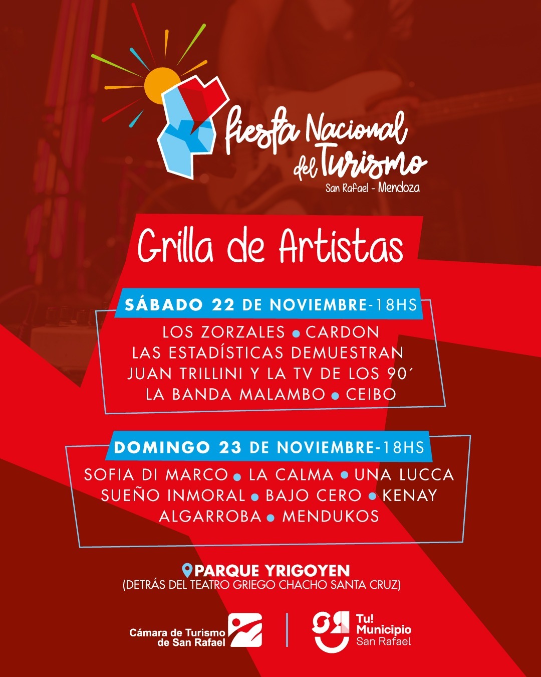 Grilla de artistas confirmada para la Fiesta Nacional del Turismo y el Vino en San Rafael