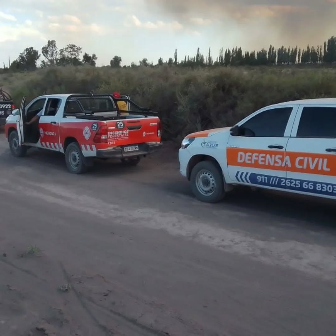 Voraz incendio en la zona del Río Atuel movilizó un amplio operativo de emergencia