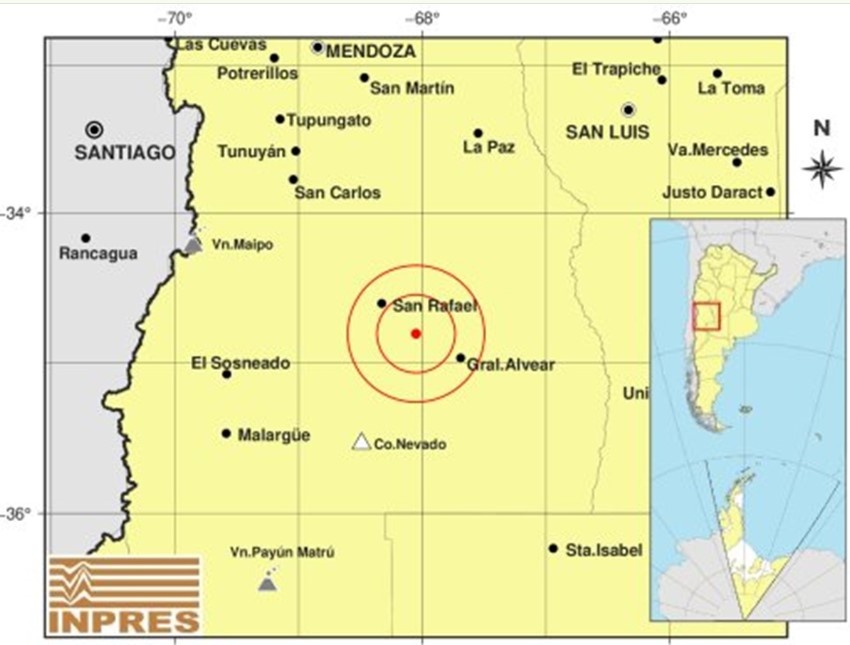 Sismo de magnitud 4,4 se registró al sudeste de San Rafael