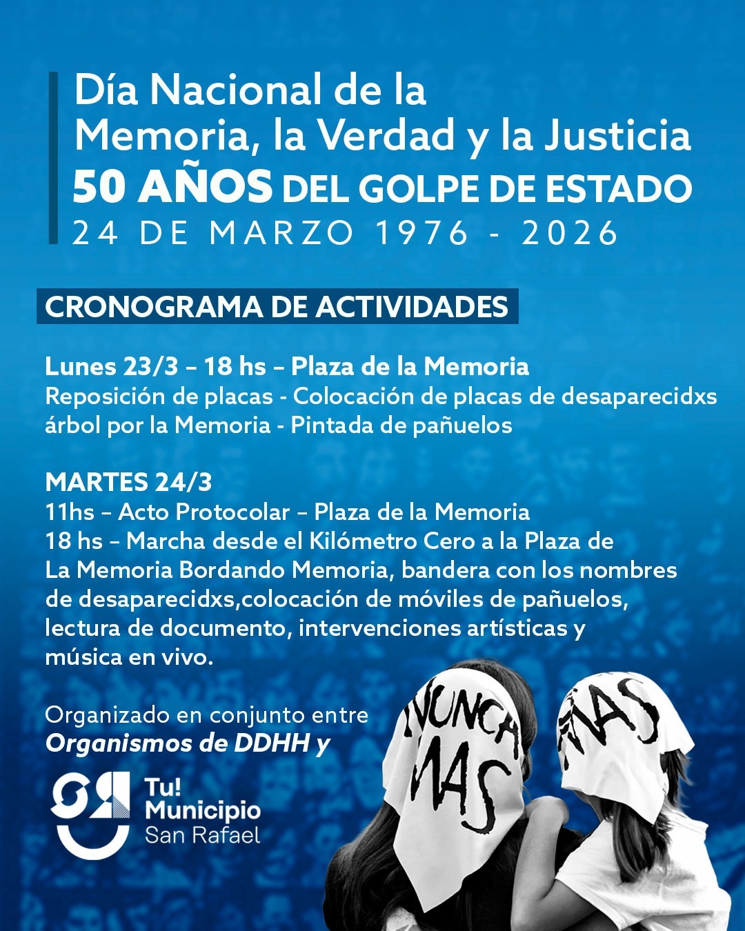 24 de marzo: actividades por el Día de la Memoria en San Rafael