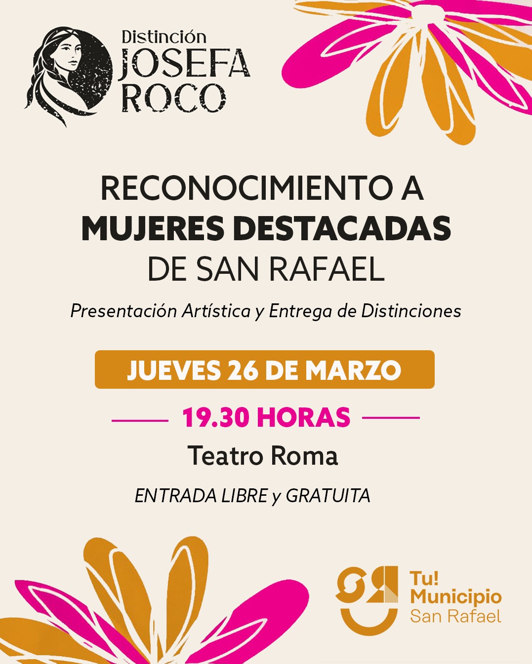 Distinción Josefa Roco: el Municipio de San Rafael reconocerá a mujeres destacadas de barrios y distritos