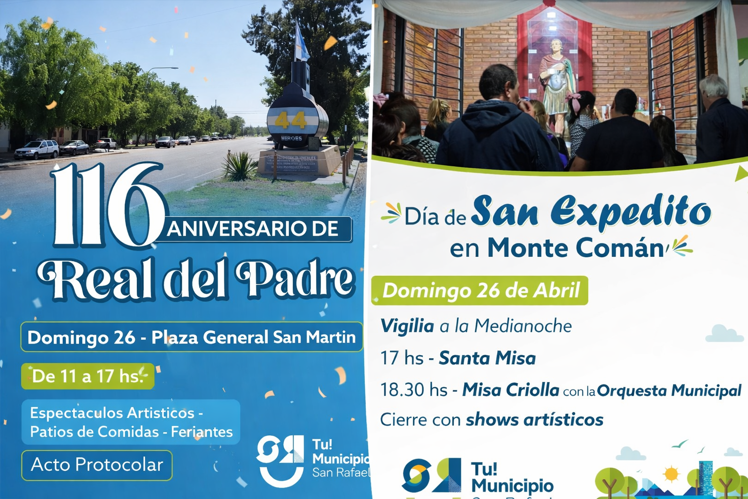 El aniversario de Real del Padre y los festejos de San Expedito se trasladan al domingo 26