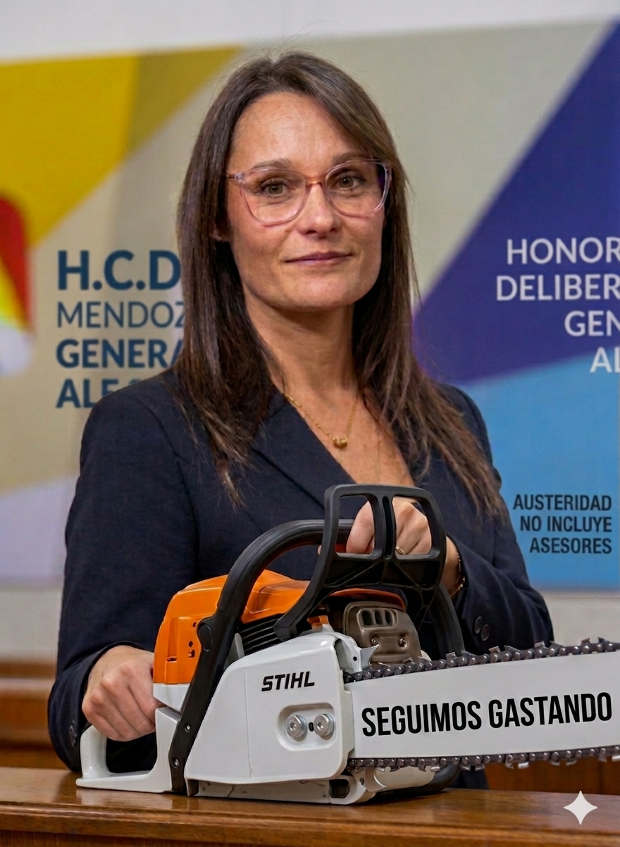 La motosierra era de utilería! En General Alvear, la concejal Florencia Morales rompió el bloque y metió más gasto político