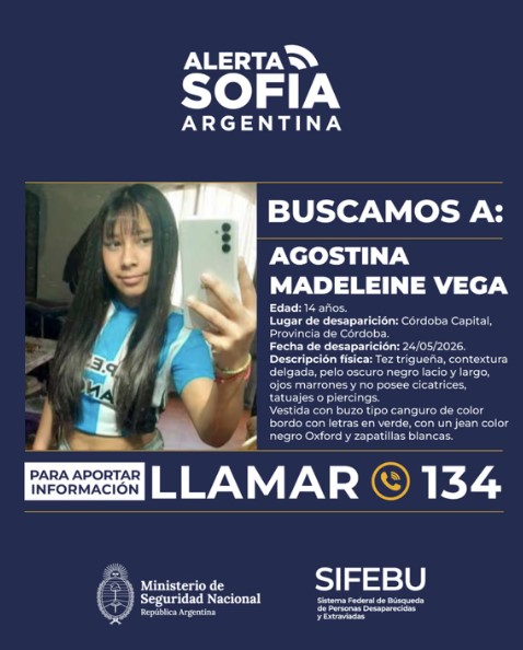 Caso Agostina Vega: qué se sabe de la menor a cinco días de su desaparición en Córdoba