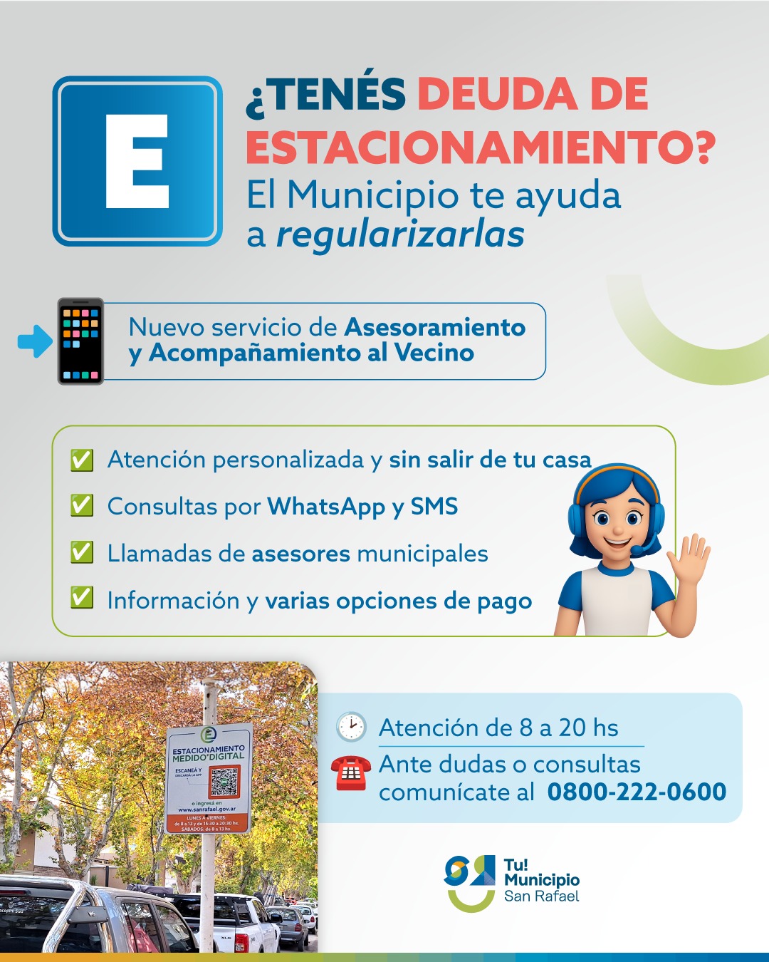 El Municipio de San Rafael implementa un nuevo servicio de asesoramiento para regularizar deudas de estacionamiento