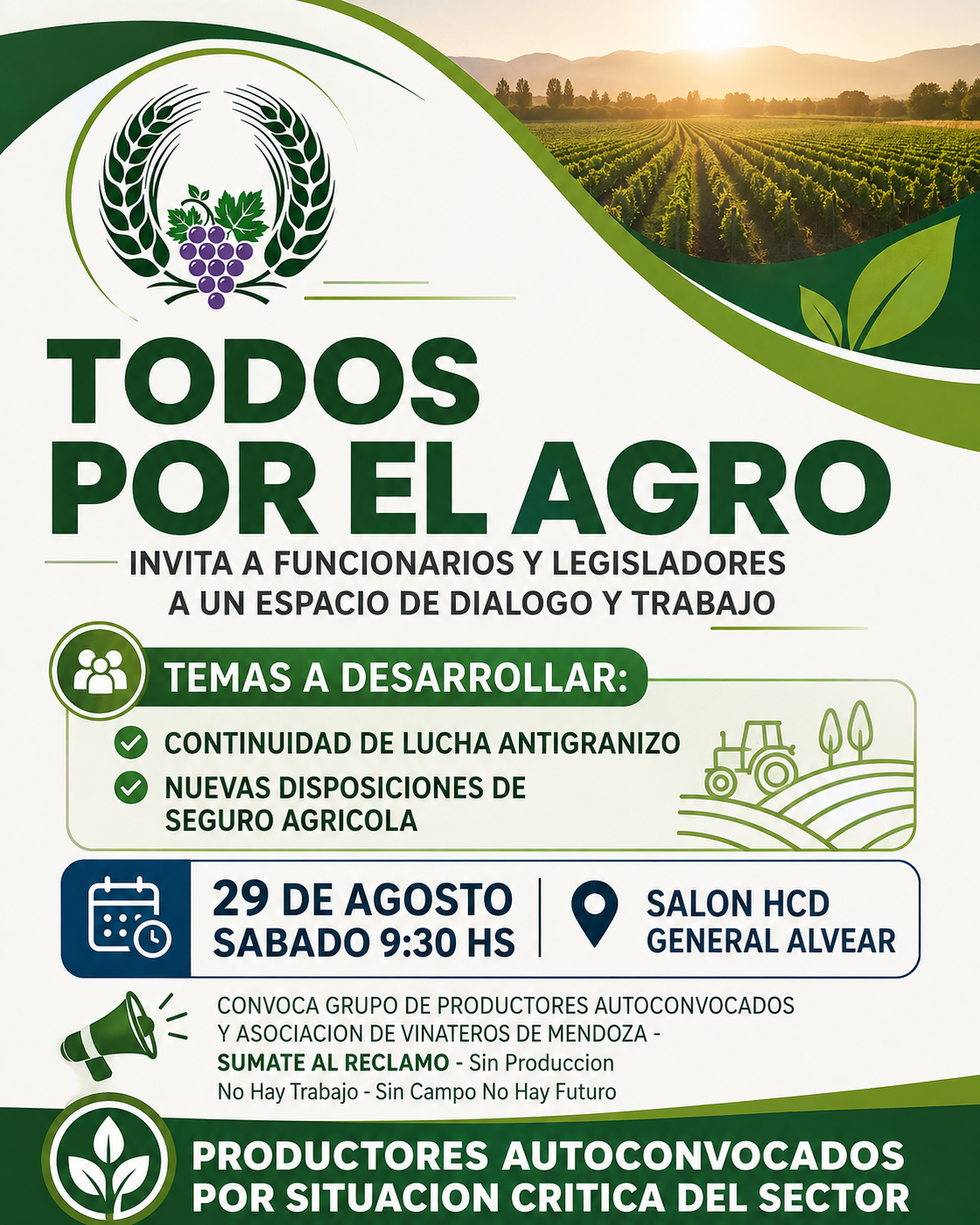 L AGRO VUELVE A LA CALLE: PRODUCTORES EXIGEN RESPUESTAS EN GENERAL ALVEAR